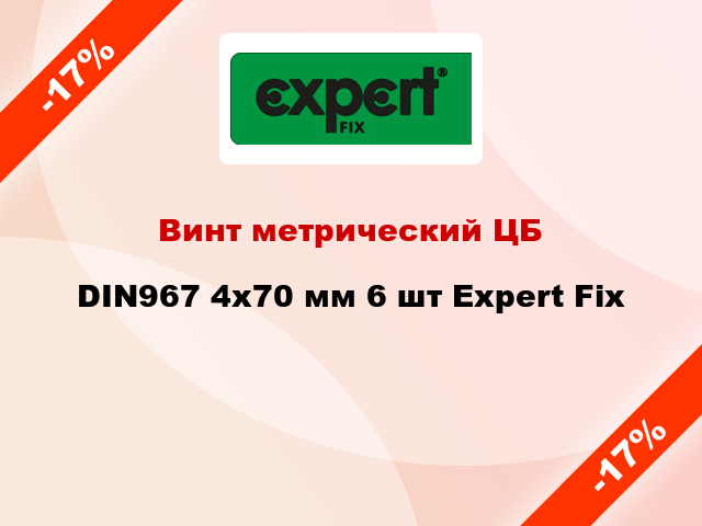 Винт метрический ЦБ DIN967 4x70 мм 6 шт Expert Fix