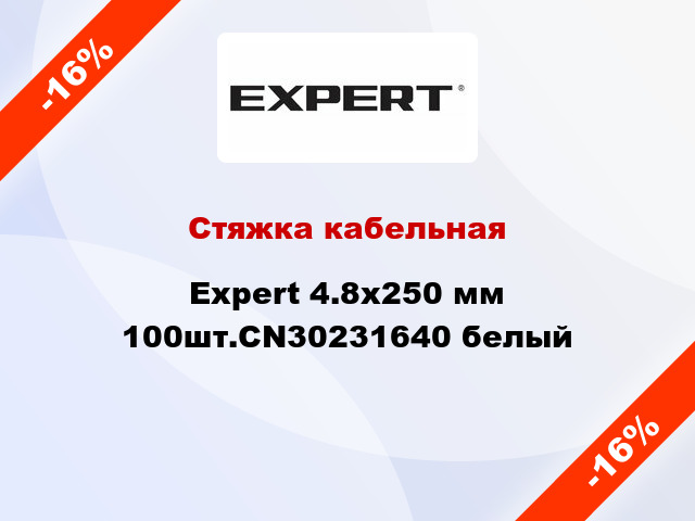 Стяжка кабельная Expert 4.8х250 мм 100шт.CN30231640 белый
