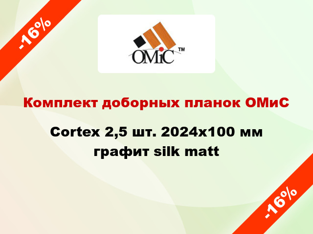 Комплект доборных планок ОМиС Cortex 2,5 шт. 2024х100 мм графит silk matt