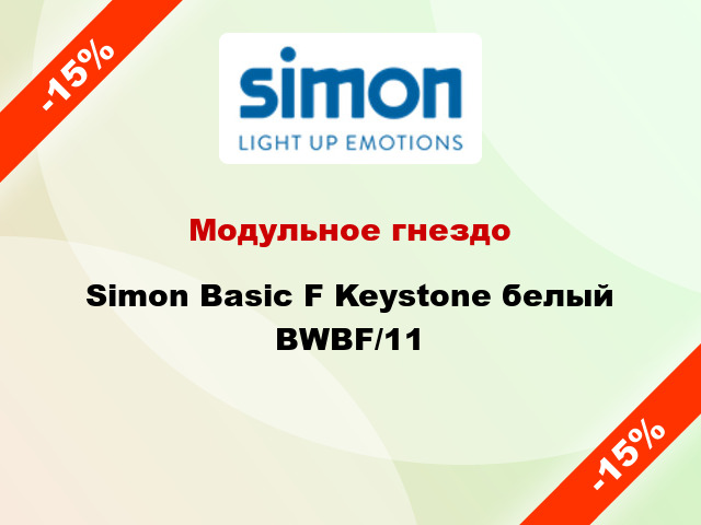 Модульное гнездо Simon Basic F Keystone белый BWBF/11