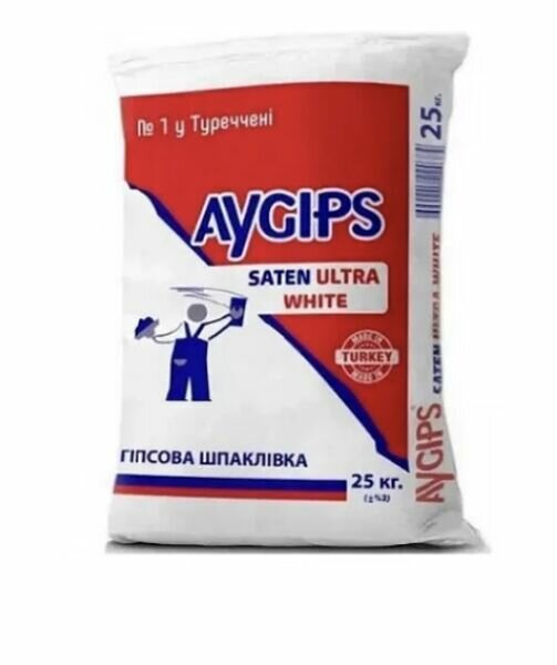 Шпаклівка гіпсова Aygips Saten Ultra White (25 кг), Туреччина