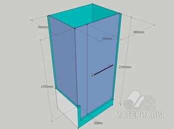 Душевая кабина Согласно чертежа 1 шт.