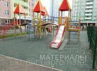 Резиновая плитка для детской площадки.