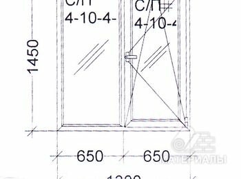 Металопластиковое окно 1300*1450 1 шт.